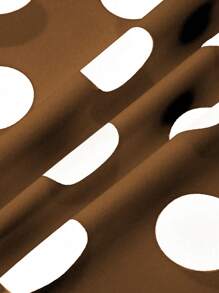 SHEIN Clasi Plus Size Polka Dot Simple Stylish Camisole Dress Suitable For Summer - Coffee Brown - View 4