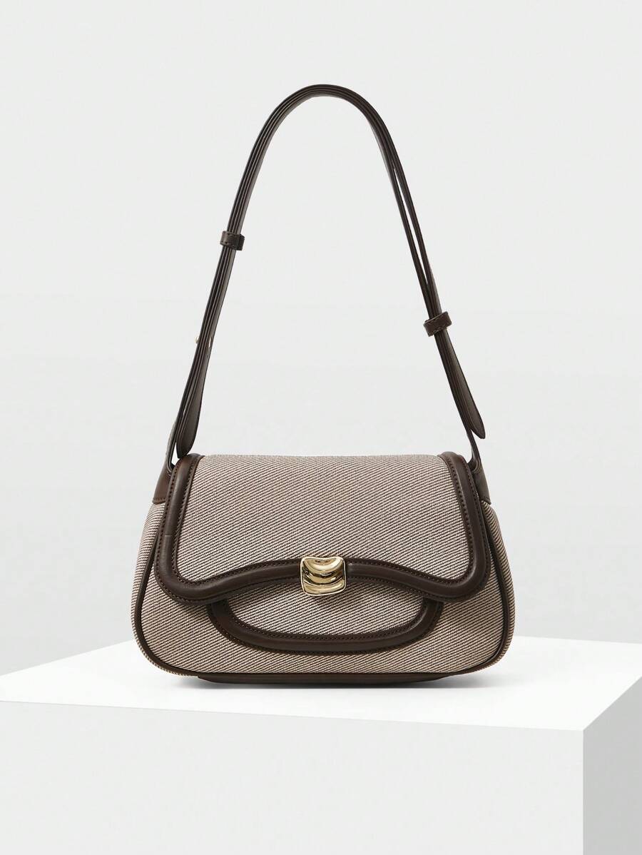 MOTF PREMIUM 拼色边饰单肩包，通勤