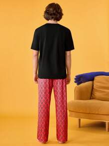 Ensemble de pyjama homme avec pantalon à carreaux et Top à manches courtes imprimé SLEEP