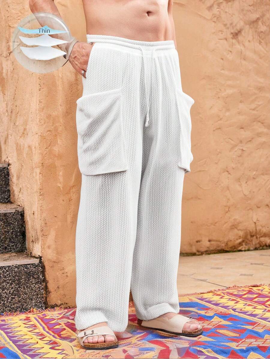 Manfinity VCAY Herren Strick Lässig Täglich Junge Lässige Gerade Bein Hosen