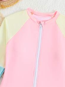 Tween Girls One-Pieces女童(大)一件式泳衣
粉色黄色蓝色一件式拉链易穿儿童连体泳衣时尚休闲精致华丽淑女适合游泳适合度假适合夏季 - Multicolor - View 4