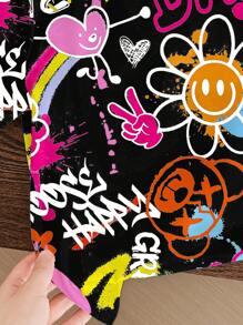 Young Girl Casual Minimalist Round Neck Short Sleeve T-Shirt, Suitable For Summer - White - View 4