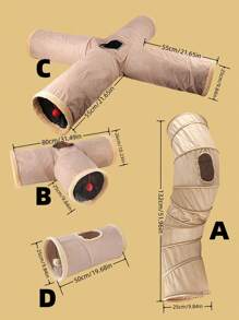 1 件猫隧道玩具互动可折叠透气宠物管游戏屋便携式组装拼图锻炼训练用品趣味配件适用于小猫猫室内外游戏