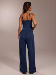 SHEIN Forever 21 2 件套女士休闲纯色吊带背心上衣和裤子套装