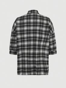 SHEIN LUNE 3pcs/Set Women Plaid Shirt, Camisole And Pants Casual Suit - Black - View 7