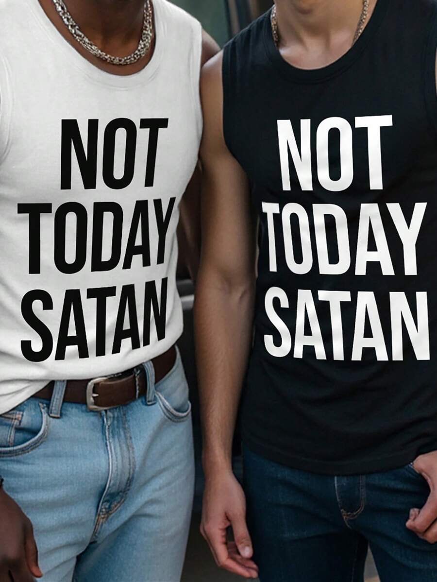 Manfinity Hypemode Men's Simple Fashion Wide Strap Tank Top, Suitable For Summer - Multicolor - View 1