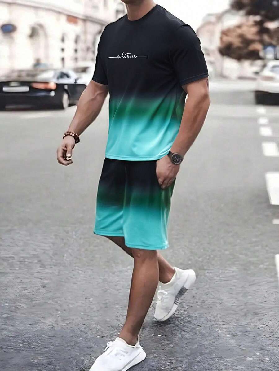 Teen Boy Comfortable Ombre Short-Sleeved Casual T-Shirt - White - View 1