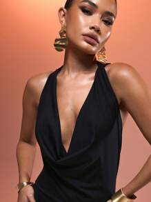 MUSERA Extreme Passform Jumpsuit mit Halter Quer-Trägern, sexy Ibiza-Stil geeignet für Frühling Sommer Urlaub, Strand, elegant sexy Clubwear, Frühling Sommer Urlaub, elegant