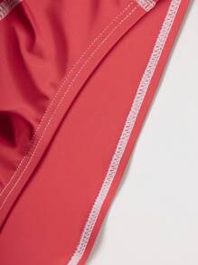 Manfinity KASUA Men's Contrast Stitch Design Thong Swimwear - Red - View 6