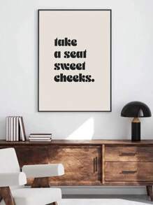 1 件无框趣味印刷墙面艺术装饰、幽默艺术品、休闲文字设计帆布印刷墙画、时尚名言海报、积极谚语画、励志短语家居装饰、海报、房间美学、理想礼物，适用于客厅、卧室、浴室、咖啡厅、无框