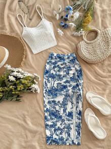 Soleia 女士星星、太阳、月亮亮片刺绣 V 领露背比基尼套装，非常适合音乐节和度假 - 彩色 - 查看 7