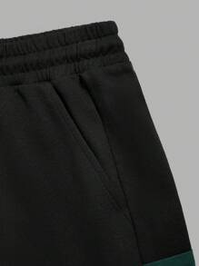 RueChic Conjunto de camisetas regulares de algodón para hombres con bloques de color y parches