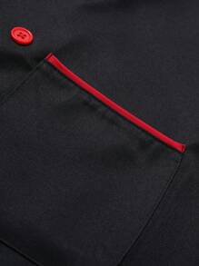 Manfinity Homme Men's Chef Shirt, Minimalist Style Suitable For Summer, Chef Uniform