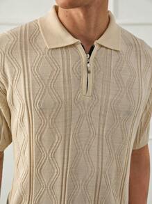 RueChic Camisa polo regular de malha gráfica masculina da moda de verão