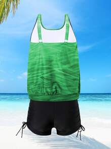 Swim Lushoire 新品畅销女士比基尼套装，海滩/度假风格，凸显身材 - 綠色 - 查看 5