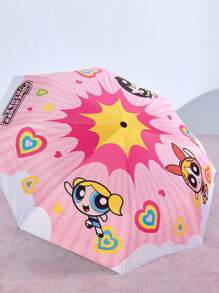 THE POWERPUFF GIRLS X SHEIN 1 chiếc ô gấp ba tự động đóng mở hình hoa, bong bóng, hoạt hình dễ thương, có chức năng chống nắng, thích hợp cho đi học, đi làm, đi chơi và sử dụng hàng ngày, được thiết kế cho sinh viên đại học, học sinh trung học, người dùng nam và nữ - Nhiều màu - Xem 4