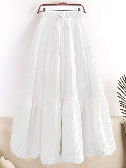 EMERY ROSE تنورة نسائية بلون أحادي بسيط وأنيق، مناسبة للصيف