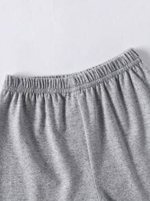 Baby Boy Casual Bear Letter Print Top & Bear Print Shorts Set, Suitable For Summer Outdoor Wear - Multicolor - View 4