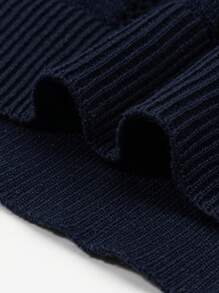 Manfinity Homme Men's Contrast Trim Short Sleeve Knit Sweater ,Fashion Sport Top Suitable For Summer - Royal Blue - View 5