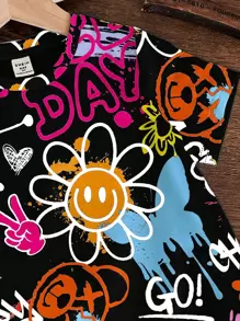 Young Girl Casual Minimalist Round Neck Short Sleeve T-Shirt, Suitable For Summer - White - View 3