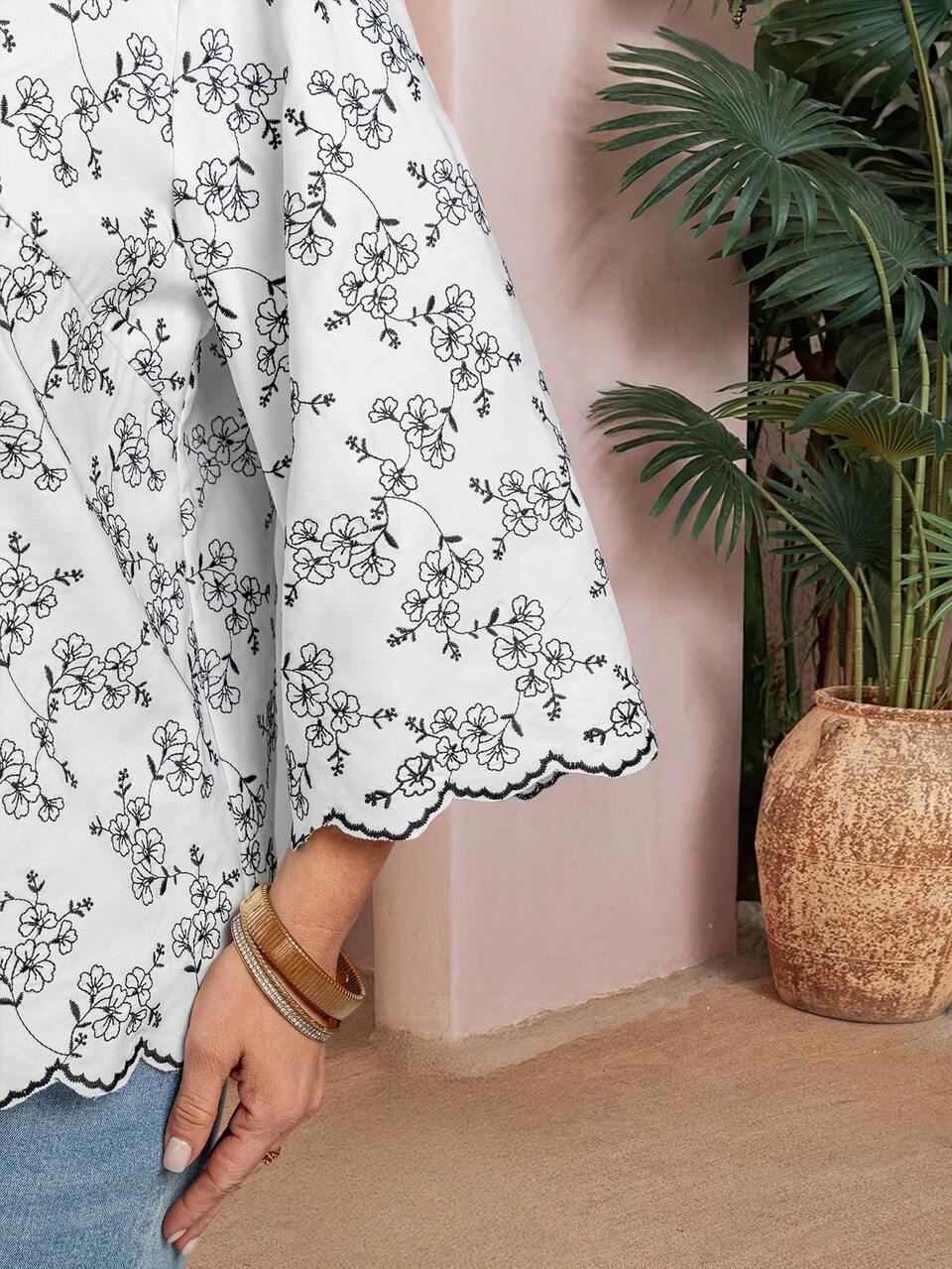 Plus Size Simple & Fashion Long Sleeve Shirt, Suitable For Summer