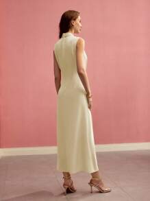 MOTF PREMIUM TWIST FRONT ZIPPER DRESS