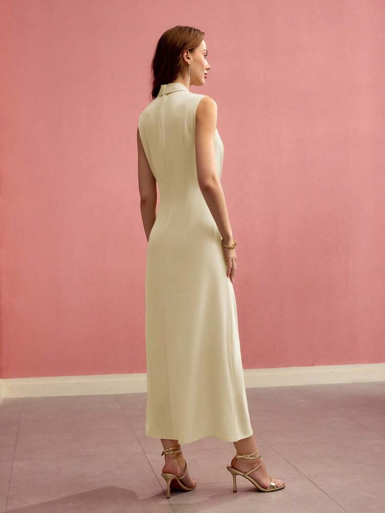 TWIST FRONT ZIPPER DRESS