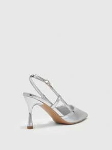 CUCCOO BIZCHIC Sandalias de tacón alto elegantes y de moda con decoración de rhinestones