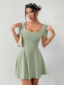 SHEIN EZwear Abito attillato a maglia verde menta mini per donna