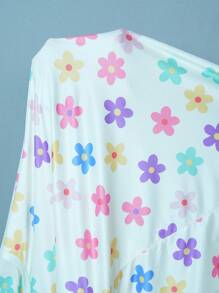 SweetSlumber Plus Size Women Colorful Floral Print Round Neck Short Sleeve Nightgown, Moo Moo Night Dress - Multicolor - View 6