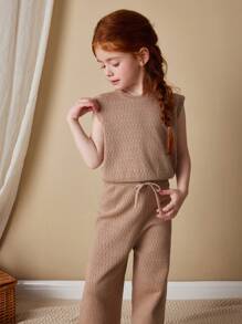 Blossori Young Girls Mint Green Co-Ord Set, Nature Inspired, Spring/Summer - Khaki - View 1