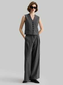 Ontre Women Solid Color Sleeveless Casual Tops, Minimalist Fashion For Everyday Wear - Grey - View 6