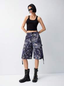 LYSMO Women's Heavy-Duty Leaf Pattern Cargo Shorts - Multicolor - View 1