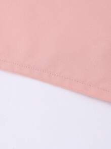 SHEIN Top informal para niñas con diseño de cuello en V, mangas acampanadas, espalda descubierta y lazo desmontable en color liso, adecuada para salidas diarias