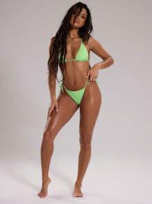 Musera Resort Mini Triangle Bikini Top Beach Vacation Summer, Holiday, Beachwear Cute Swim Sexy - Mint Green - View 3