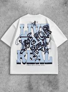 Manfinity VCAY Men's Digital Pattern Loose Knit Short Sleeve T-Shirt Set