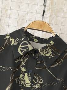 SHEIN Clasi Women's Casual Collar Neck Simple Blue Floral Print Dress Maxi Women Outfit