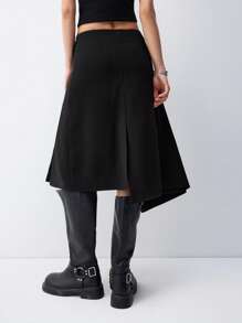 SHEIN EZwear Gonna nera asimmetrica taglie forti