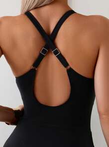 Swim Lushoire Váy thể thao bó sát sọc đen trắng cho kỳ nghỉ xuân dành cho nữ - Đen và trắng - Xem 6