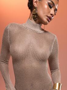 MUSERA Áo ren dài tay cổ tròn buộc dây, ôm sát, gợi cảm kiểu Ibiza, phù hợp cho kỳ nghỉ xuân hè, phong cách miền Tây, cao bồi, boho, hippie, bohemian, lễ hội, đêm hội, ngày lễ. - Vàng - Xem 4