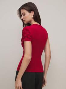 BizChic Red Women's Casual Off Shoulder T-Shirt, No Wrinkle, Suitable For Spring And Summer - Red - View 7