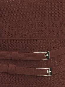 Nöista 女式吊带针织双金属扣节日服装 - 棕色 - 查看 5