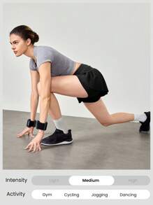 GLOWMODE 3" VitalSwift Speedwork Quick-Dry Cintura alta Plissado Saia Estilo Corrida Shorts Com Bolsos Laterais Com Zíper Shorts Embutidos Médio Impacto Corrida Corrida Treinamento Ginásio Treino - Preto - Ver 7