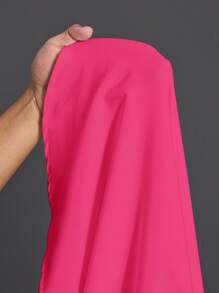 Slaydiva Plus Size Women 3/4 Sleeve Button Down Loose Fit Shirt Dress - Hot Pink - View 7
