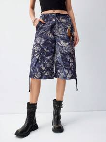 LYSMO Women's Heavy-Duty Leaf Pattern Cargo Shorts - Multicolor - View 6