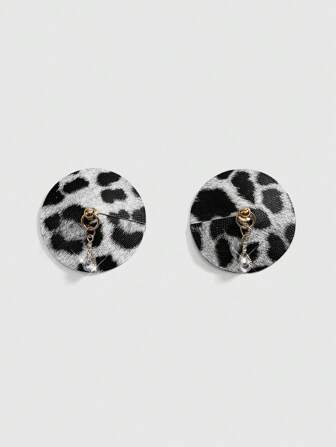 J-Fashion 1 Set Y2K Aesthetics Sexy Metallic Leopard Print Pasties