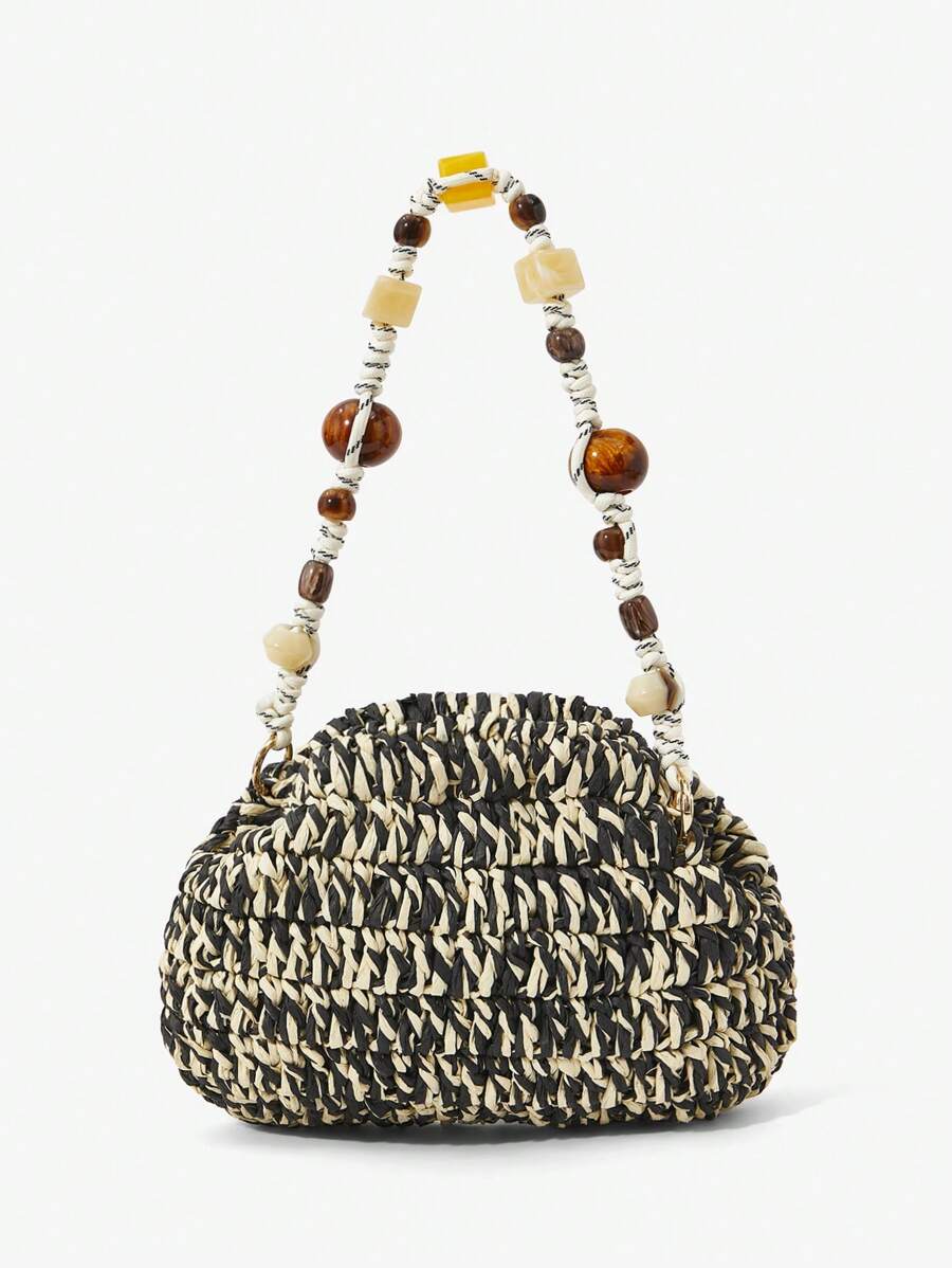 Maija Women Simple Casual Handbag, Suitable For Daily Use - Black and White - View 1