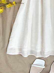 SHEIN Teen Girls Solid Color Casual Sleeveless Spaghetti Strap Dress For Spring And Summer, Bow Accent, Cute/Girly