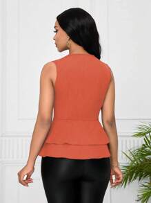 Lyxana Minimalist Sleeveless Solid Color Blouse For Women, Simple Style Suitable For Summer
