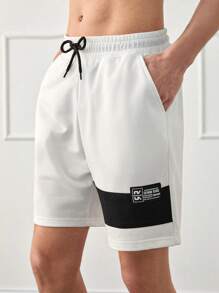RueChic Men Striped And Patched Regular Short - White - View 1